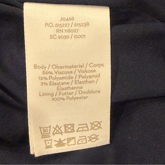 Boden 14 Navy blue Floral Midi Dress belt full skirt flowers lined short sleeve - Picture 10 of 14